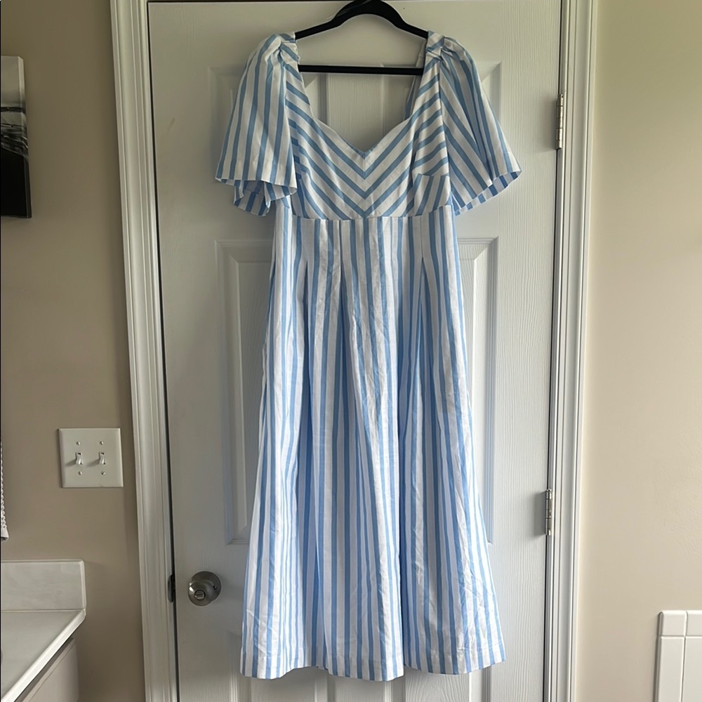 A New Day Blue and White Striped Maxi Dress